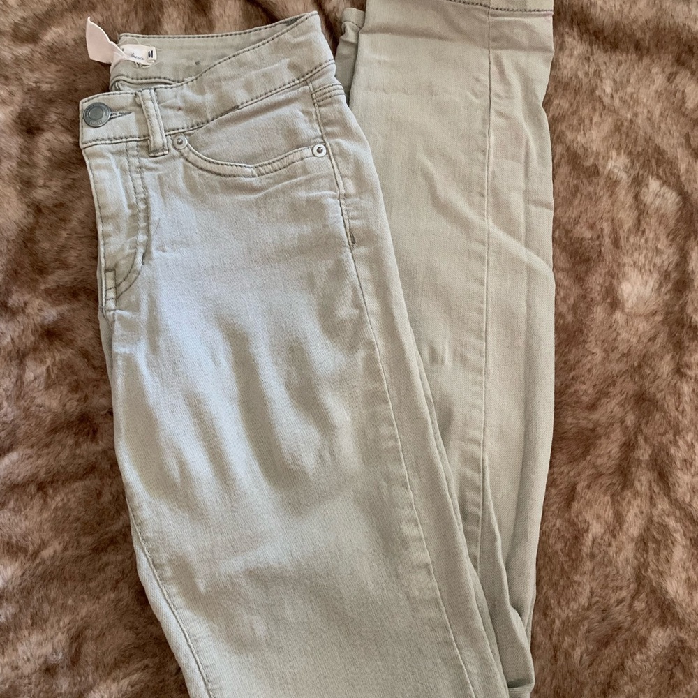 H&M Light Green Denim Pants (Size 4)
